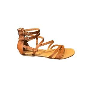 NY and CO brown gladiator sandals side buckle back zip women’s 7